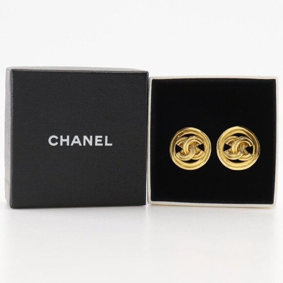 CHANEL Authentic Logo Earrings